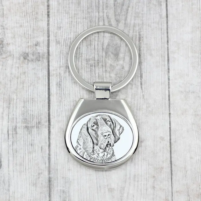 Bracco Italiano, Bracco Italiano, Pointer Italiano - portachiavi con cane, portachiavi con stampa, ciondolo personalizzato del marchio Art-Dog argento miniatura 5