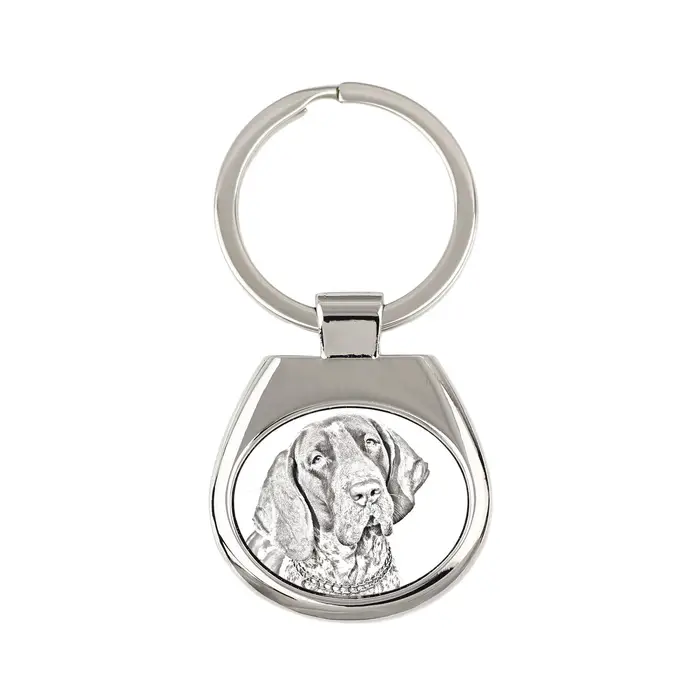 Bracco Italiano, Bracco Italiano, Pointer Italiano - portachiavi con cane, portachiavi con stampa, ciondolo personalizzato del marchio Art-Dog argento