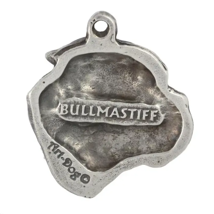 Bullmastiff - Portachiavi placcato argento con cane, decorazione per borsa, ciondolo per zaino della marca Art-Dog argento miniatura 2