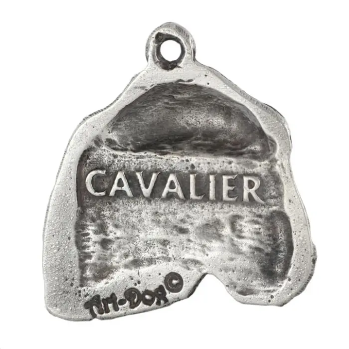 Cavalier King Charles Spaniel I - Portachiavi placcato argento con cane, decorazione per borsa, ciondolo per zaino della marca Art-Dog miniatura 2