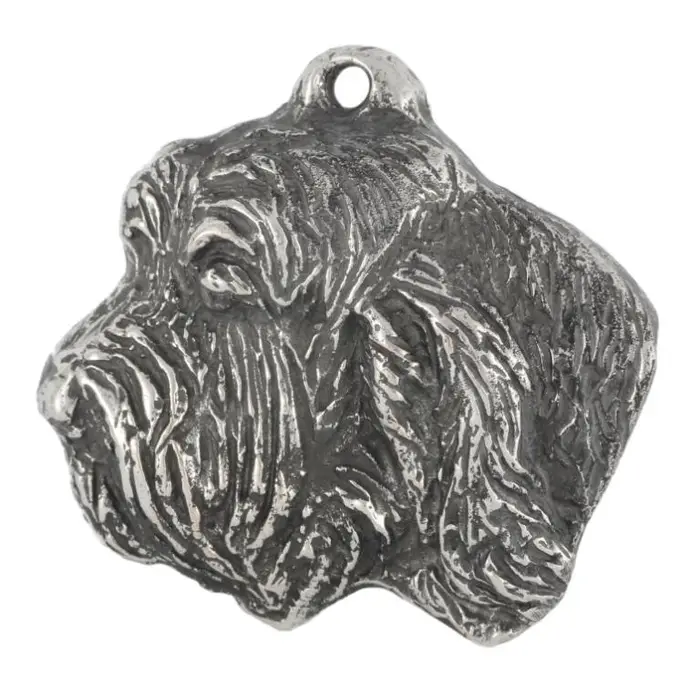 Petit Basset Griffon Vendéen - Portachiavi placcato argento con un cane in una scatola regalo, decorazione per borsa, ciondolo per zaino della marca Art-Dog argento miniatura 4