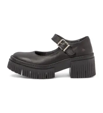 per donna 113731101003_001 tacchi alti neri (39), Pelle, Nero, 3 a 5cm, Fibbia, Casual