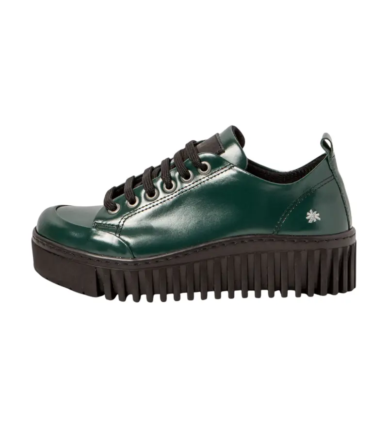 Art per donna. 1153515WS003_0G3 Sneakers in pelle verde Brighton 1535, 3 a 5cm, Stringhe, Casual