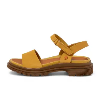 Art per donna 1154831F5003_024 Sandali in pelle 1548 Birmingham giallo, 3 a 5cm, Velcro, Casual