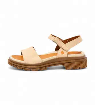 per donna 1154831GA003_0MU Sandali in pelle beige 1548 Birmingham (41), Basso, 1 a 3 cm, Velcro, Casual