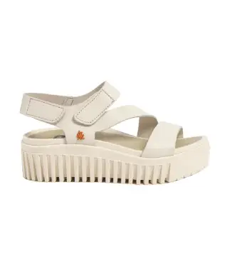 Art per donna 1157321ZZ003_020 Sandali in pelle 1573 Brighton beige, 3 a 5cm, Velcro, Casual