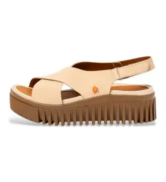 Art per donna 1157431GA003_0MU Sandali in pelle 1574 Brighton beige, 3 a 5cm, Velcro, Casual Multicolore