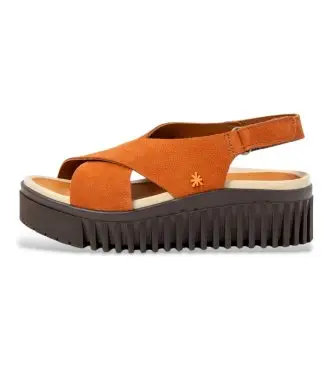 per donna 1157431GM003_0MU Sandali in pelle 1574 Brighton Arancione (41), 3 a 5cm, Velcro, Casual Multicolore