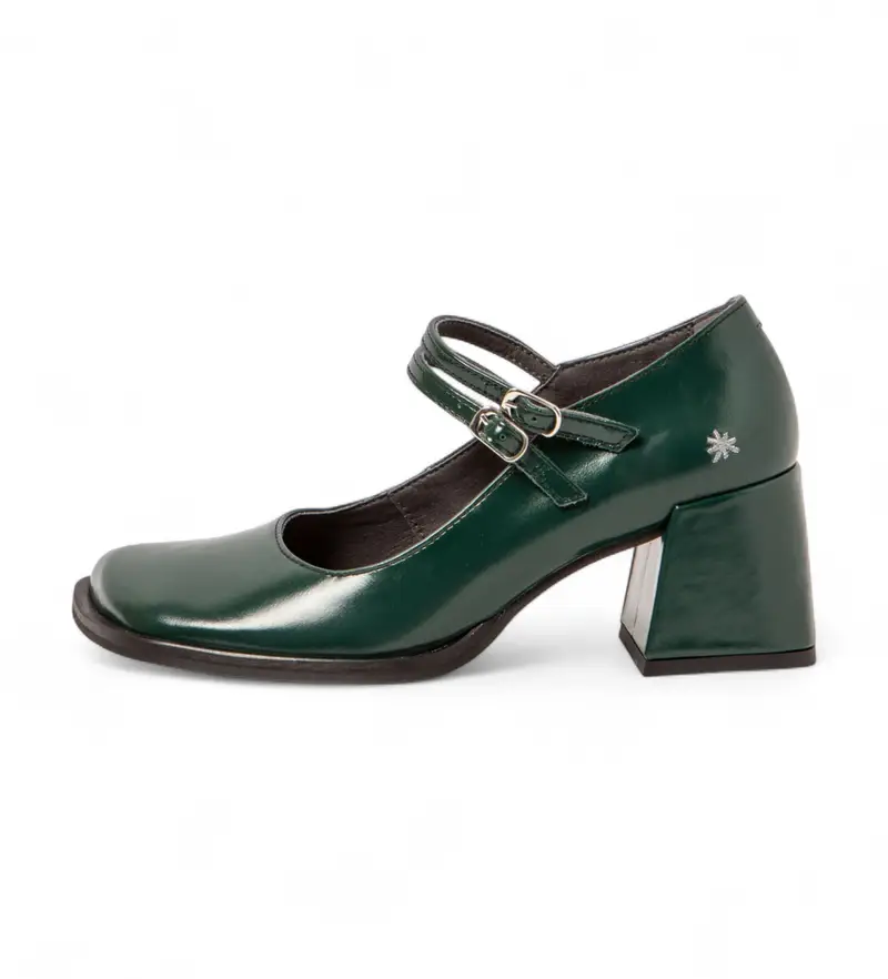 Art per donna. 1170411WS003_0G3 1704 Scarpe in pelle verde Verona, 5 a 8cm, Fibbia, Casual, Classico