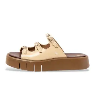 Art per donna 1184711KH003_082 Sandali in pelle beige Malaga 1847, 3 a 5cm, Fibbia, Casual