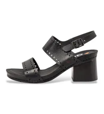 per donna 118641101003_001 Sandali in pelle nera "I Wish" del 1864 (40), Nero, 5 a 8cm, Fibbia, Casual, Classico