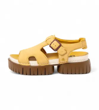 per donna 1188211GB003_0MU Sandali in pelle gialla Madeira del 1882 (41), 5 a 8cm, Fibbia, Casual, Giallo