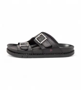 Art per donna 120201301003_001 Sandali in pelle Minorca 2020 Nero, Basso, Fibbia, Casual