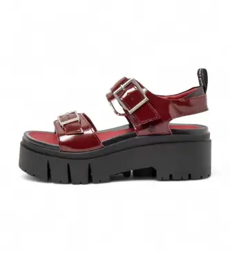per donna 120411167003_008 Sandali in pelle 2041 Leeds Borgogna (40), Rosso, 5 a 8cm, Fibbia, Casual, Bordeaux
