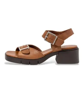 Art per donna 120611123003_023 Sandali in pelle 2061 Roma in pelle, Marrone, 5 a 8cm, Fibbia, Classico