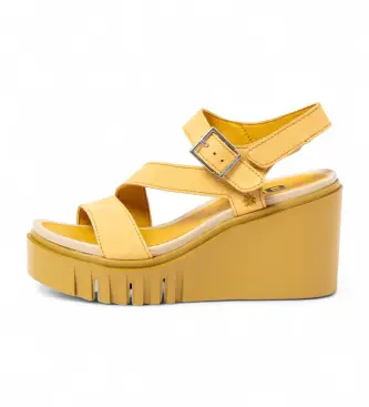 Art per donna 1208012GB003_024 Sandali gialli 2080, Pelle, 8 a 10cm, Fibbia, Casual