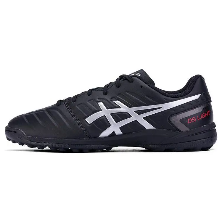 ASICS Ds Light Club Punta Tonda Allacciatura TF (Tacchetti in gomma) Scarpe da calcio in PU Uomo Scarpe da calcio Nere 1103A076-001
