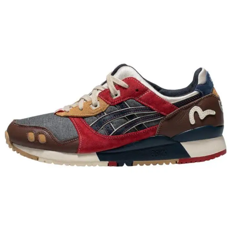 ASICS Evisu X Gel-Lyte 3 Scarpe Lifestyle Sportive Casual Basse in Pelle Sneaker Unisex Rosso-Marrone 1203A301-501 43 5