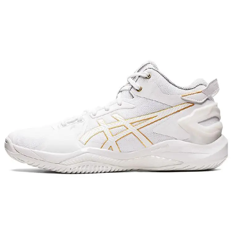 ASICS Gel-Burst 26 Punta Rotonda Scarpe da Basket Comode Mid-Top Sneakers Unisex Bianco Platino 1063A047-100 43 5