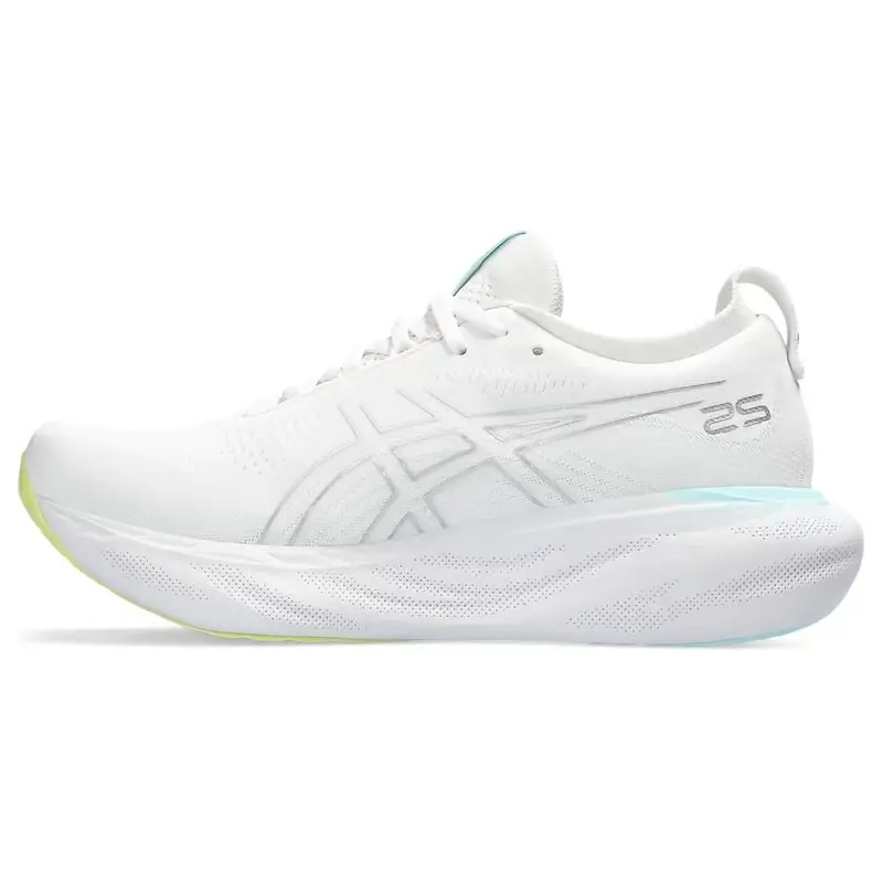 ASICS Gel Nimbus 25 Bianco Soothing Sea Scarpe da Ginnastica da Donna Argento Puro 1012B356-105 39 5