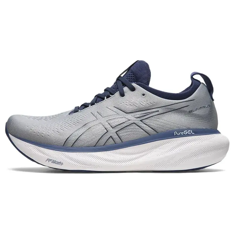 ASICS Gel Nimbus 25 Sheet Rock Blu Indigo Scarpe da Ginnastica da Uomo Grigio 1011B547-021