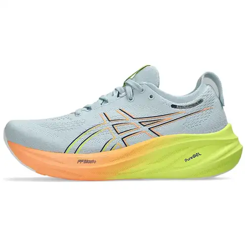 ASICS Gel Nimbus 26 Paris Scarpe da Ginnastica da Donna Blu Grigio Freddo Giallo Sicurezza 1012B743-750 39 5