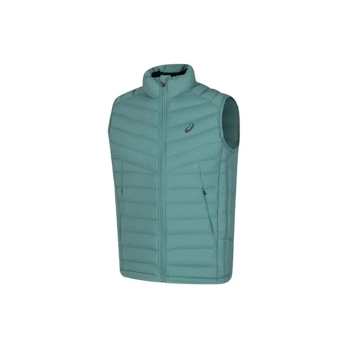 Gilet Imbottito Caldo Asics Colore Unico Sportivo Casual da Esterno con Zip e Collo Alto Uomo Gilet Blu-Verde 2031E441-400 L