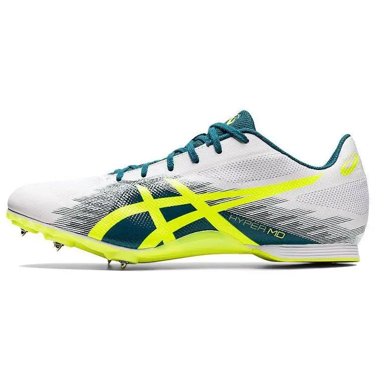 ASICS Hyper Md 7 Elite Scarpe da Sprint Uomo Sneakers Bianco Giallo 1091A018-100 43 5