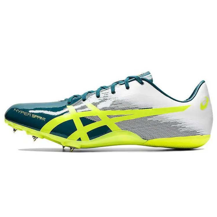 ASICS Hyper Sprint 7 Scarpe da Sprint Comode a Caviglia Bassa Uomo sneaker Bianco Verde 1091A015-300 42 5