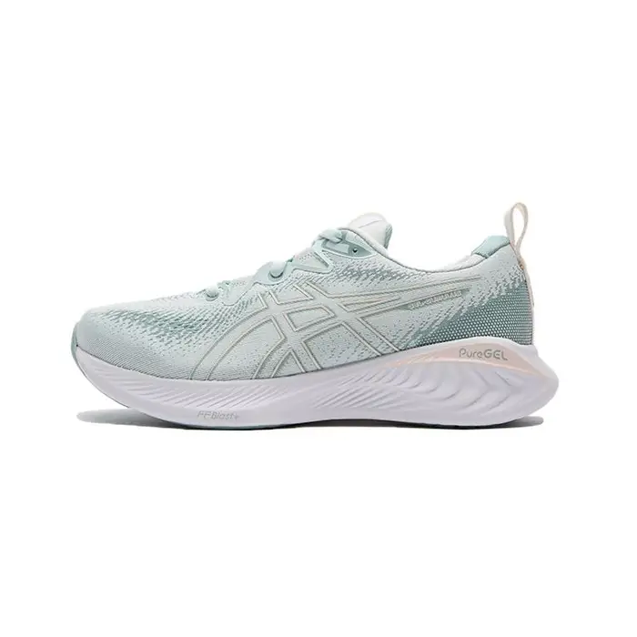 Scarpe da Corsa Asics Gel-Cumulus 25 in Maglia Basse Donna sneaker Grigio Chiaro Verde 1012B441-301 37