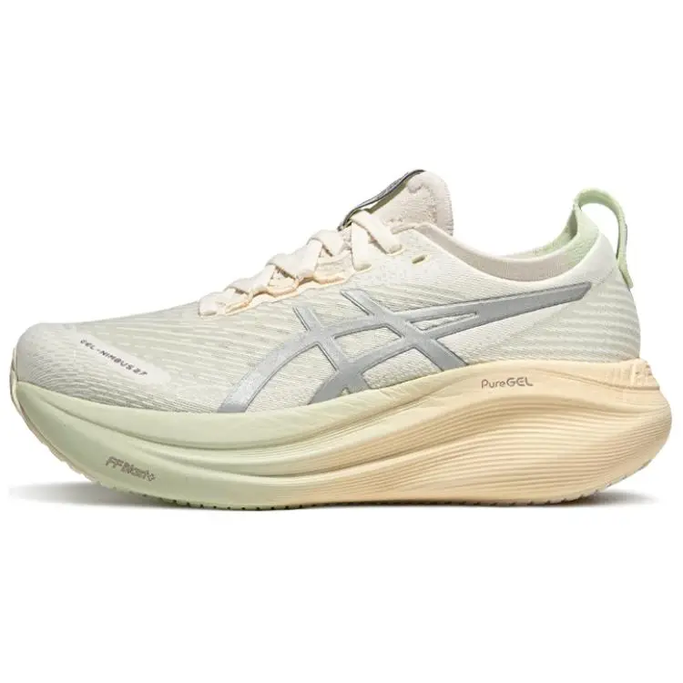 ASICS Scarpe da ginnastica da donna Gel Nimbus 27 Lite Show Crema Argento Verde 1012B874-100