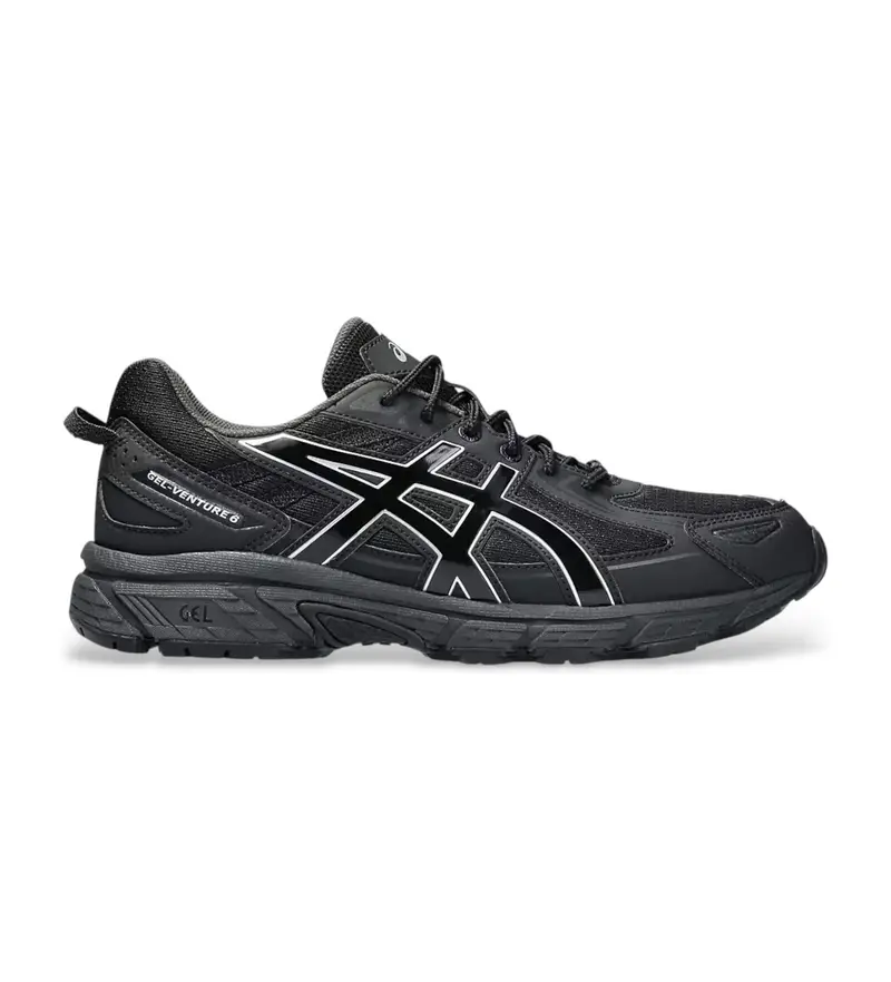 Asics unisex 1203A297 Sneakers nere Gel-Venture 6 (41 5), Nero, Basso, Stringhe, Casual, Sportivo, Multisport Pelle