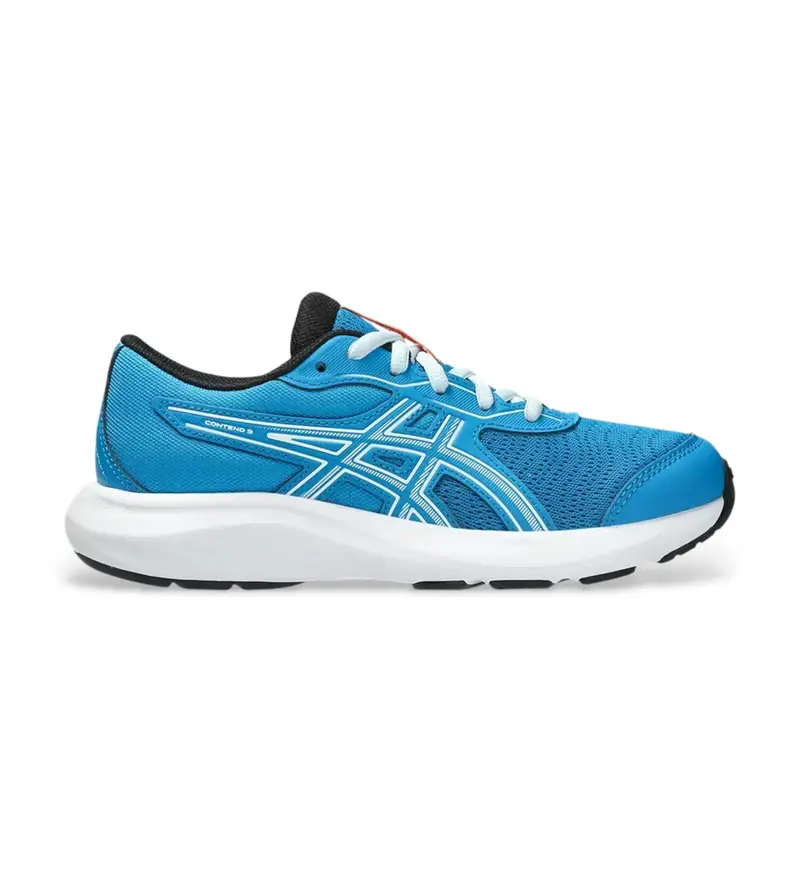 Asics unisex per bambino 1014A337 Contend 9 sneakers blu, Basso, Stringhe, Casual, Sportivo, Multisport, moda per bambini