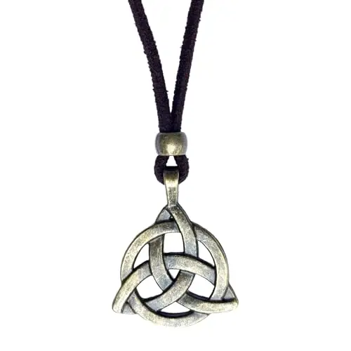 ASTER ALHELÍ Collana Uomo Donna Nodo Trinquette del Triangolo Celtico Trinità in Argento Vecchio o Bronzo - Ciondolo