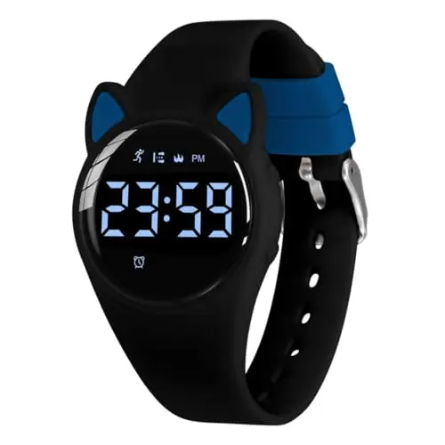 aswan watch Orologio Digitale Bambina Bambino con Contapassi, Calorie e Distanza senza App, Sveglia, Cronometro, Data