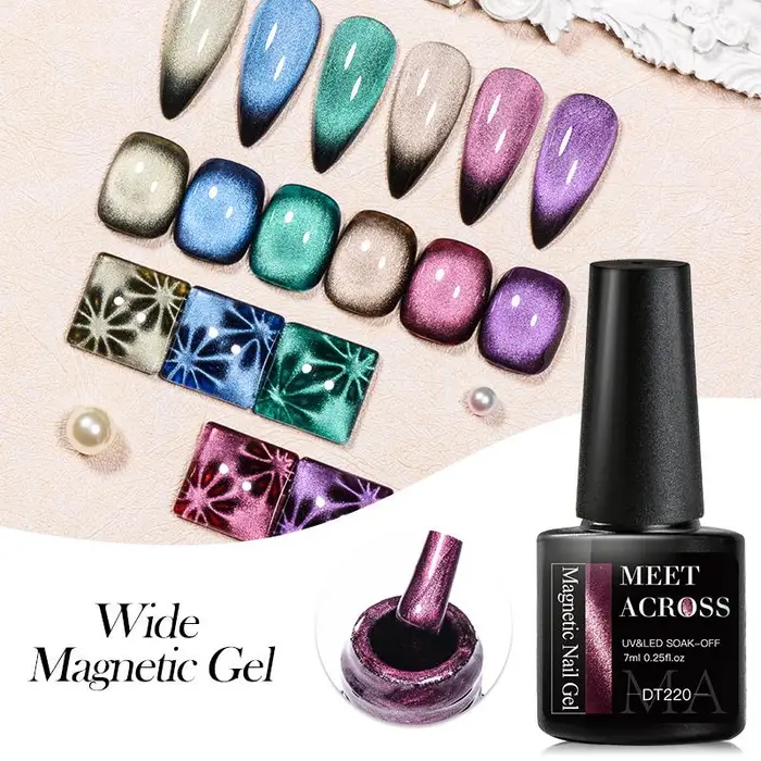 athena Nail Art Tips INCONTRARE ATTRAVERSO 7ml Cat Eye Gel magnetico Smalto per unghie Semipermanente Dynamic Glitter Gel per unghie