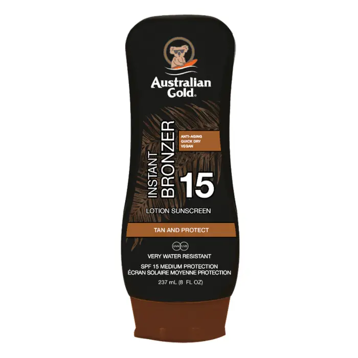 Australian Gold SPF15 Lotion with Instant Bronzer 237ml - Latte solare corpo media prot