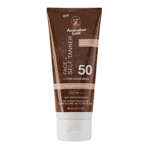 Australian Gold SPF50 Face + Self Tanner Lotion 88ml - Solare viso alta prot