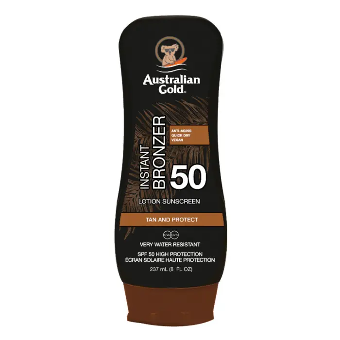 Australian Gold SPF50 Lotion with Instant Bronzer 237ml - Latte solare corpo alta prot