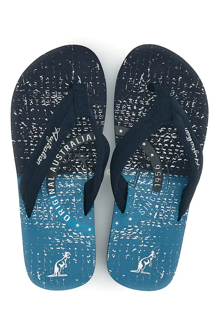 Infradito nere e blu con stampa Australian AU24M408 [BLU]