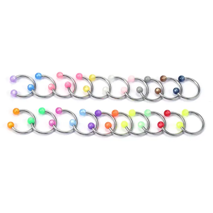 Automobile and motorcycle supplies 20 Pezzi Anelli Settali Colorati Anelli per Orecchio Body Acciaio Inossidabile Piercing Borchie Gioielli
