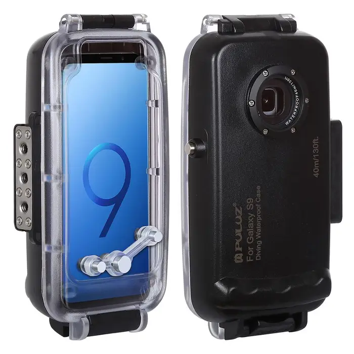 Automobile and motorcycle supplies PULUZ 40m / 130ft Custodia impermeabile per immersione Custodia protettiva Samsung Galaxy S9 nero