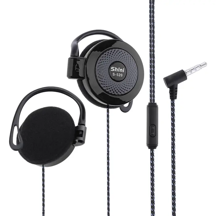 Automobile and motorcycle supplies SHINI S520 Cuffie cablate da 3,5 mm Cuffie con gancio per l orecchio Cuffie stereo per giochi sportivi
