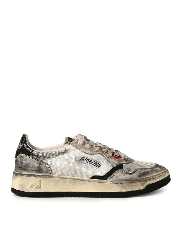 Autry Sneakers in pelle increspata e logo Oro
