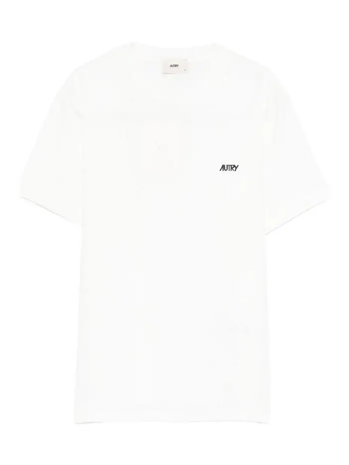 Autry T-shirt con dettaglio logo in cotone bianco