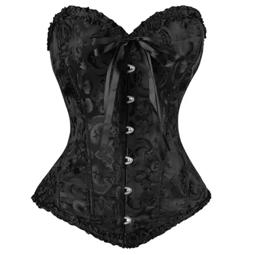 AUYAO Corsetto Donna Nero Elegante, Bustino Shapewear Lingerie, Corsetto Stringivita Regolabile per Donne, Corsetti per