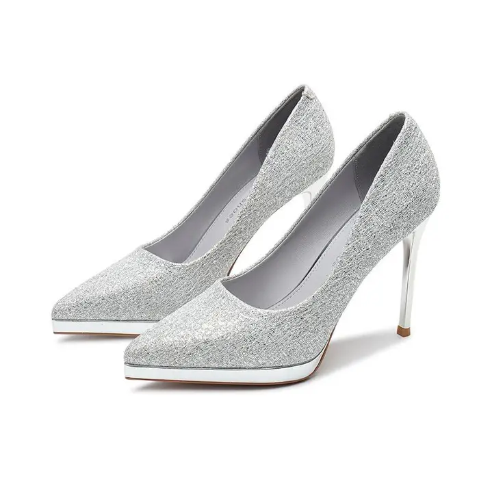 Scarpe da Donna Sexy con Tacco Alto Stile Coreano Nuove Impermeabili con Plateau Stiletto a Punta Tacco Alto per Primavera e Autunno 40