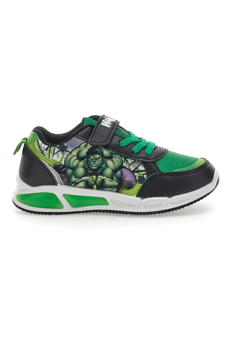 AVENGERS Sneakers Nere e Verdi con Luci e Velcro Hulk R1010201T [VERDE]