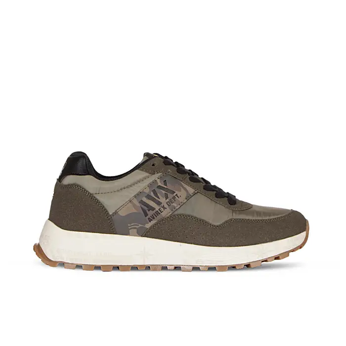 AVX Sneakers verdi con logo laterale e inserto camouflage
