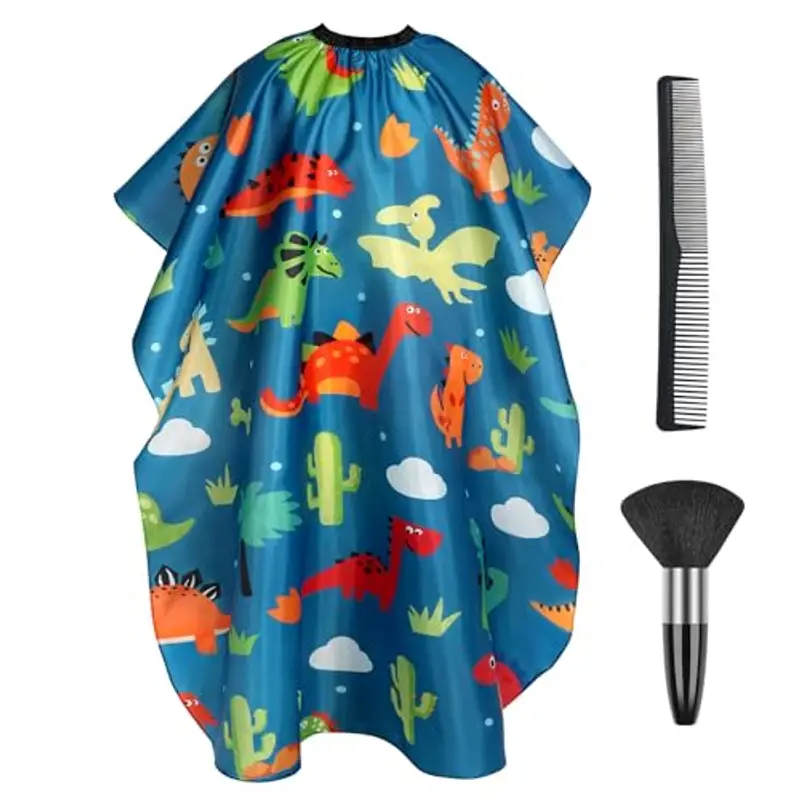 AYBUY Mantellina per Taglio Capelli, Bambini Taglio di Capelli Mantello con Pettine, Mantellina per Acconciatura Barbiere Collo Spazzola